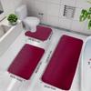 Coral Fleece Absorbent Three-Piece Bathroom Mat Set - Dirt & Wear-Resistant