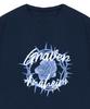 GRAVER [Unisex] Romantic Rose Short Sleeve T-Shirt_Navy