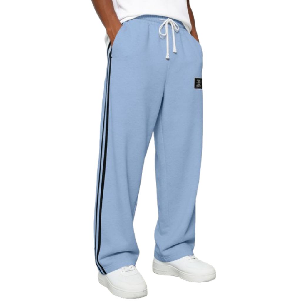 Men's Loose Drape Straight Sweatpants Wide,leg Athleisure Trousers