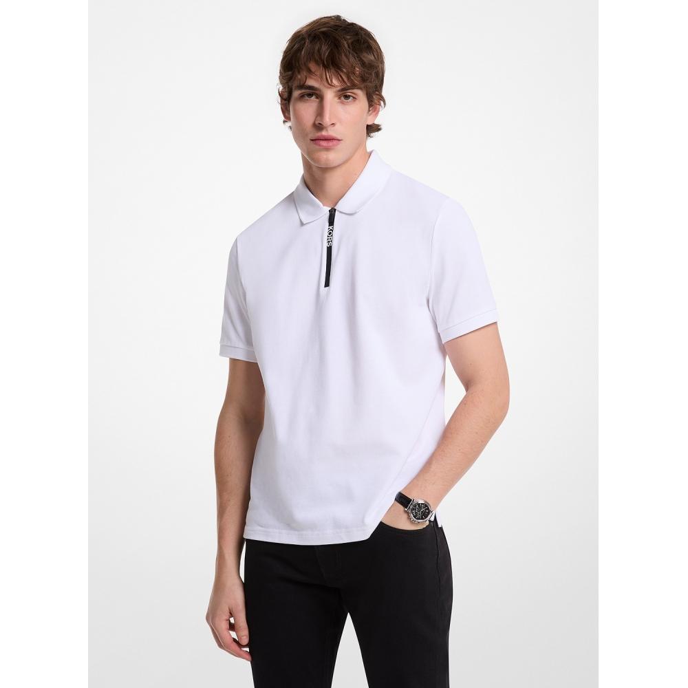 

Michael Kors Logo Zip Polo Ot450dd2zy100 White L