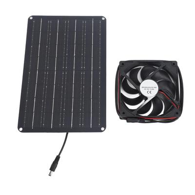 Solarpanel-Lüfter-Set 15W 12V Abluftventilator mit 1,5m Kabel Fensterlüfter für kleines Gewächshaus