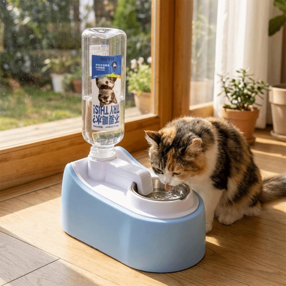 Large Capacity Cat Automatic Water Dispenser Non Slip Base Pet Water Bowl Travel