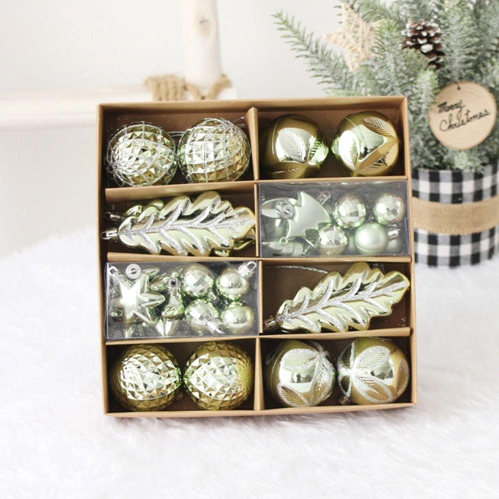 40pcs Shatterproof Christmas Ball Set Waterproof Christmas Tree Decoration Pendant  Home