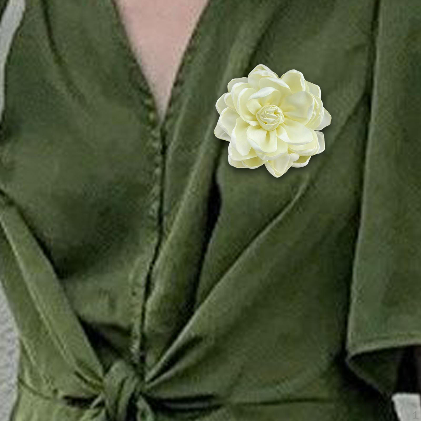 

Элегантная брошь-роза из ткани для женских аксессуаров для волос бежевый