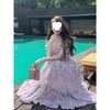 Women's Summer Purple Spaghetti Strap High Waist Maxi Dress