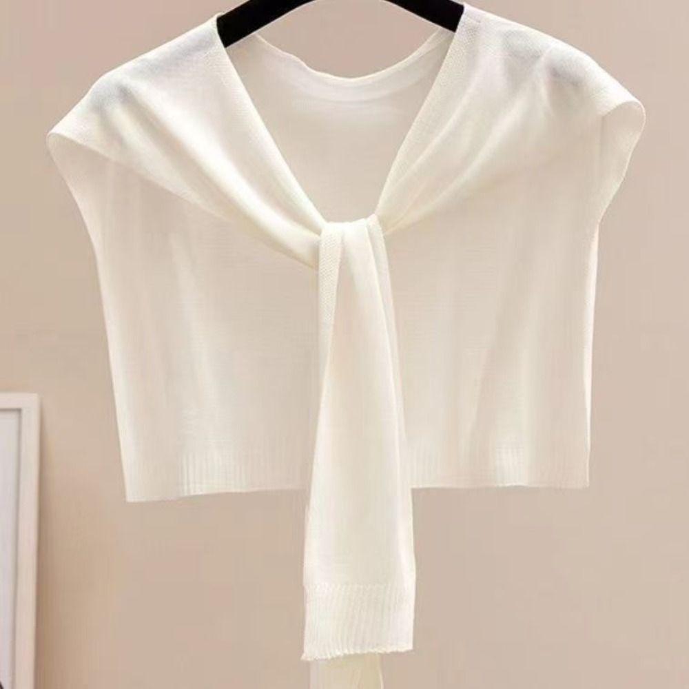 Cloak Knitted Shawl Cape Knitted Scarf Elegant Fake Collar  Scarf Accessories