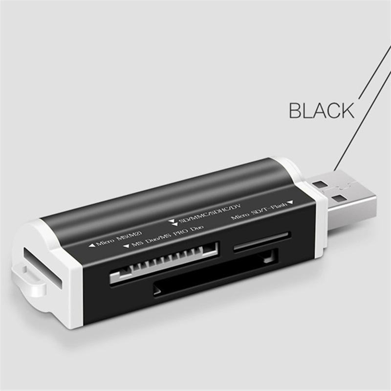 

Продажа Для Micro SD SDHC TF M2 MMC MS Pro Duo Все в 1 USB 2.0 Мульти Кардридер чёрный