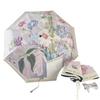 Retro Oil - Painting Three - Fold Automatic Black Glue Sun Protection Umbrella UV - Resistant Practical Household Product