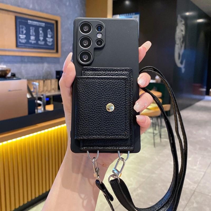

Wallet Card Holder Case for Samsung Galaxy A17 A16 A36 A56 A26 A55 A35 A15 A54 S25 FE Crossbody Lanyard Strap PU Leather Cover S25