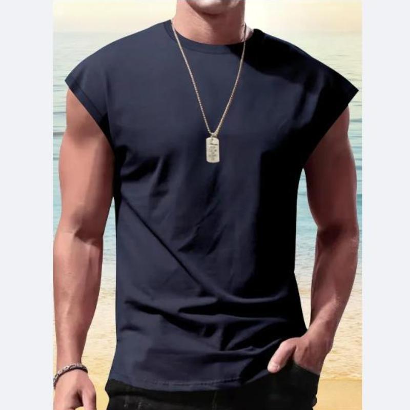 Men's Wear New Sleeveless T-shirt Men's Summer Leisure Sports Loose Fitting Men's Short Vest Sir