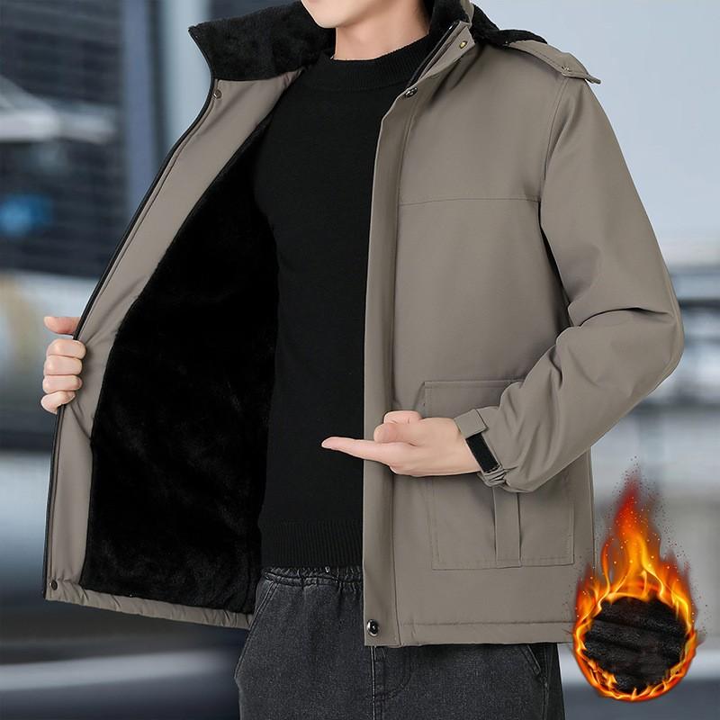 Parka Invernale da Uomo Impermeabile Caldo Taglie Forti Giubbotti Spessi con Cappuccio Largi Antivento