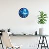 XFM Analog Blue Moon Wall Clock Silent Non Ticking Lake Decorative Wall Clock Battery Operated 12 Inch Glass Wall Clock for Kitchen Living Room