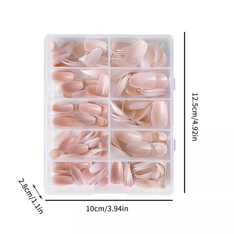 120/240/360Pcs/Box Glossy Soft Gel Pink French Nail Tips Medium Almond White Simple Press On Nails Huge Capacity False Nails