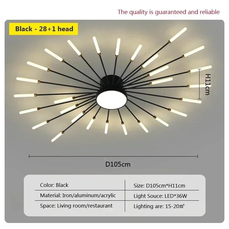 Modern LED Ceiling Lamps Acrylic Sunflower Ceiling Lights Brushed Antique Gold Creative Chandelier Living Dining Room Lighting