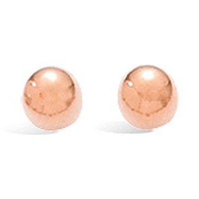 [R2577] - Rose Gold 'Marbles' Gold Plated Earrings - 4 Mm