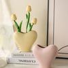 European Heart Shaped Ceramic Vase Delicate Hydroponic Flower Arrangement Container Room Dining Table Love Vase Home Decoration