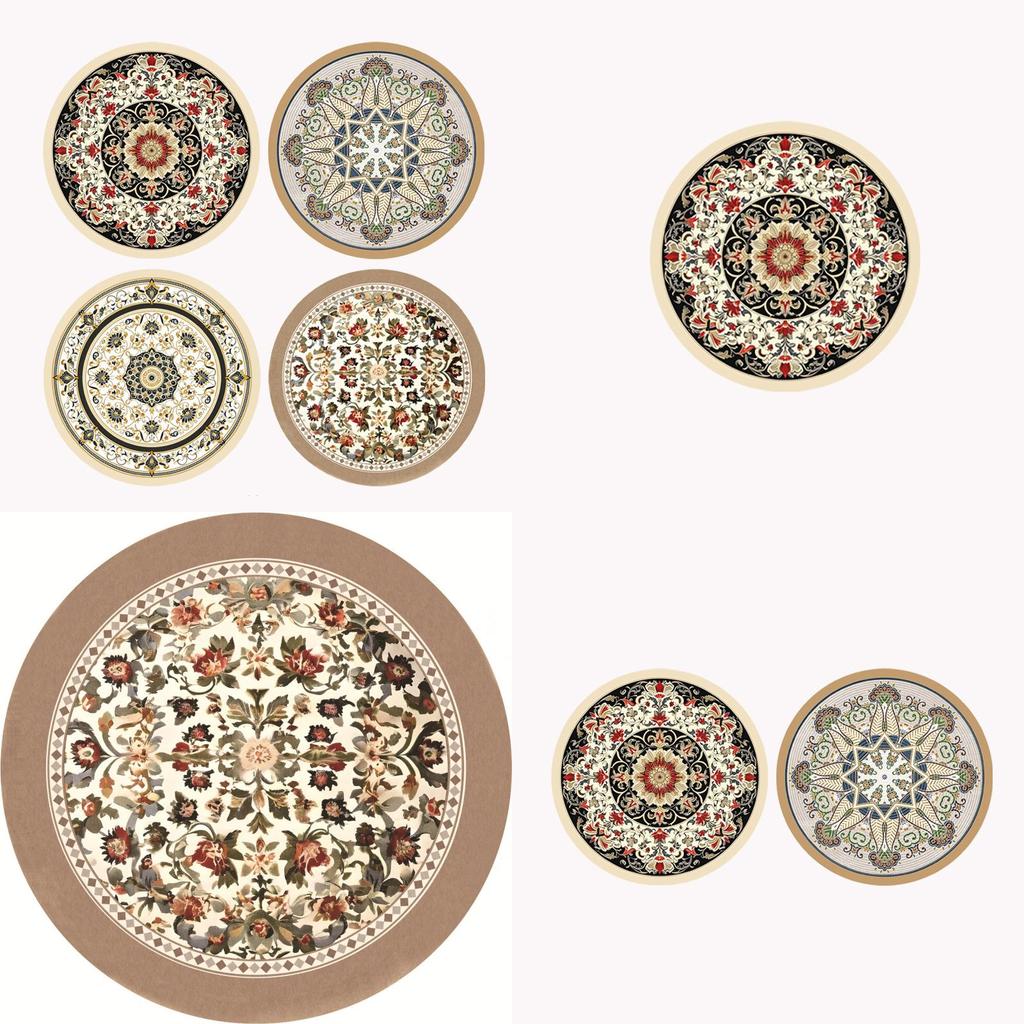 Vintage Floral Table Coasters Set Of Four Waterproof Rubber Kitchen Decor For Home Dining