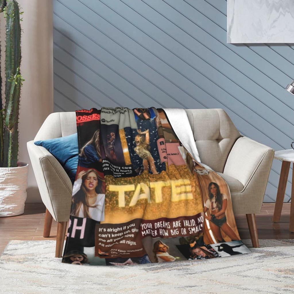 Tate McRae piosenkarka pop Koc Super Miękki Przytulny Kocyki do Rzucania na Kanapę 50x60 Calów Wielorozmiarowe Kocyki do Sypialni