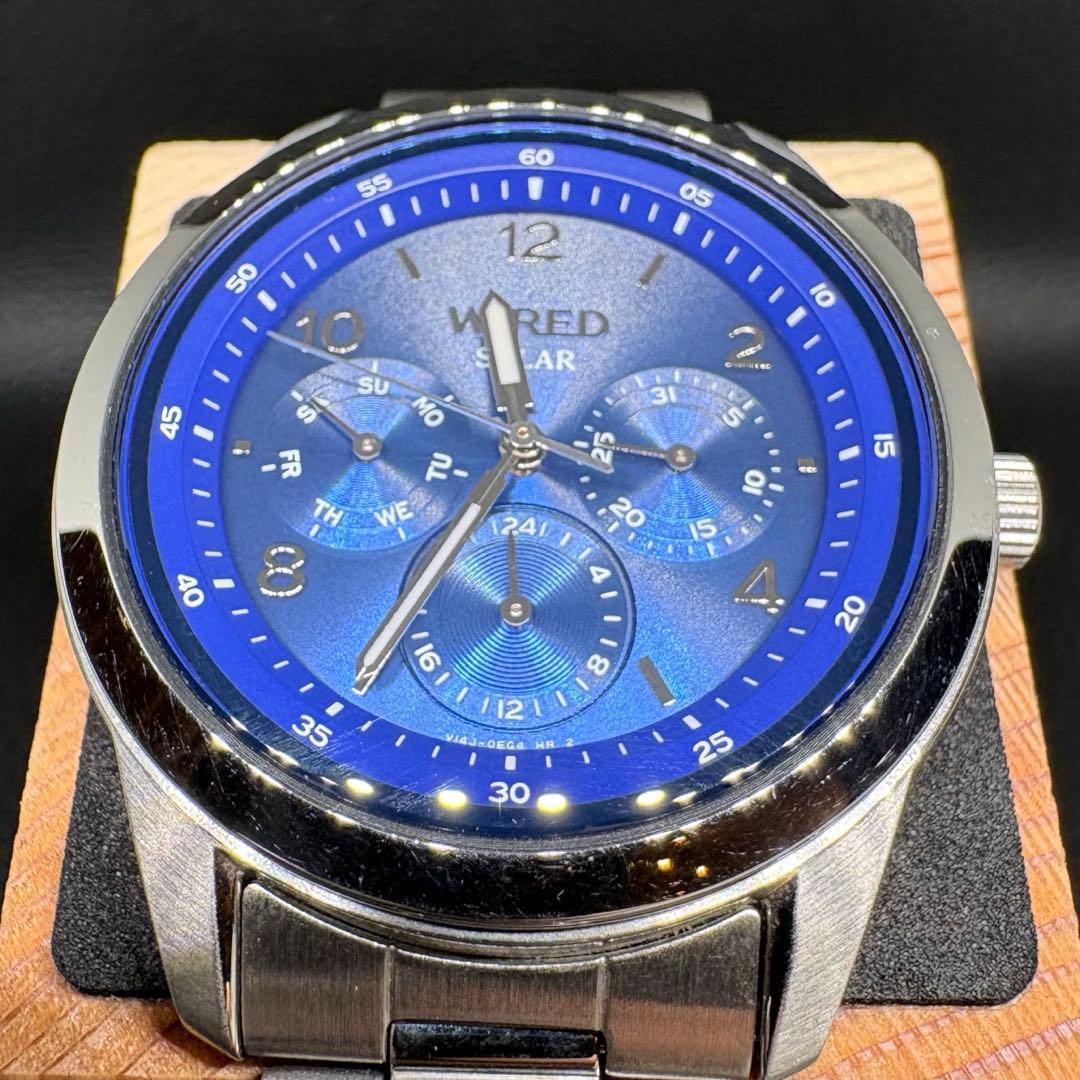 SEIKO SEIKO WIRED solar good condition blue record good working chrono watch