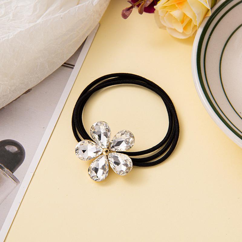 

Милые эластичные резинки для волос с кристальными цветами для девочек - 1 шт. Женские аксессуары для волос