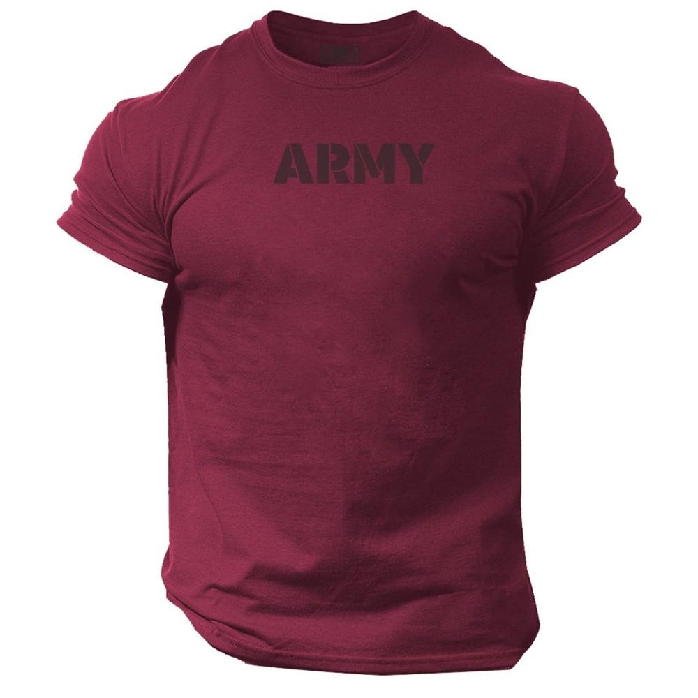 Army T Shirt Gym Clothing Bodybuilding Training Workout Exercise Boxing Mma Top