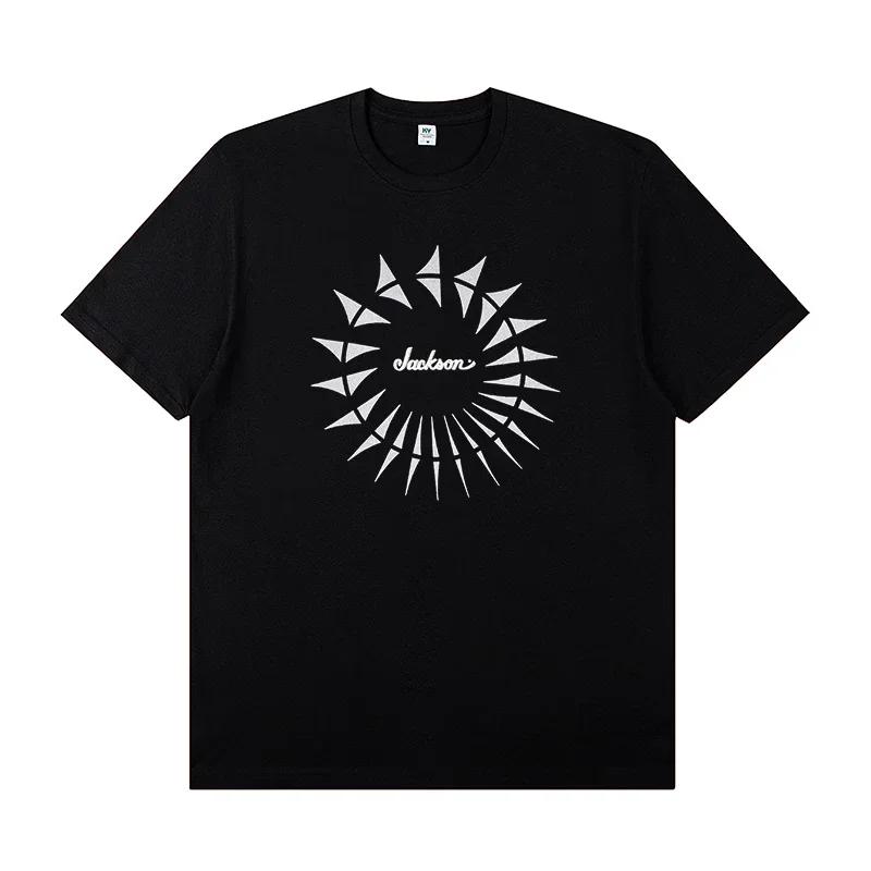 JACKSON SHARKROT Jackson Electric Guitar with Short Sleeve T-shirt Rock Band Outfit Casual T-shirt for Men and Women
