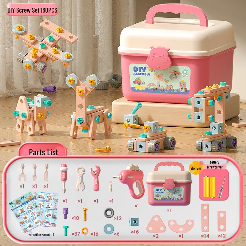 Xiaobei Hippo Toolbox: TikTok-Inspired Electric Drill & Screw Set for Kids