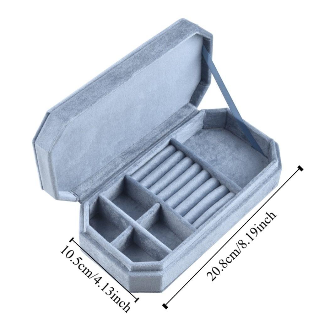 Rings Necklace Velvet Jewelry Holder Large Capacity Jewelry Storage Case Square Jewelry Box Gift