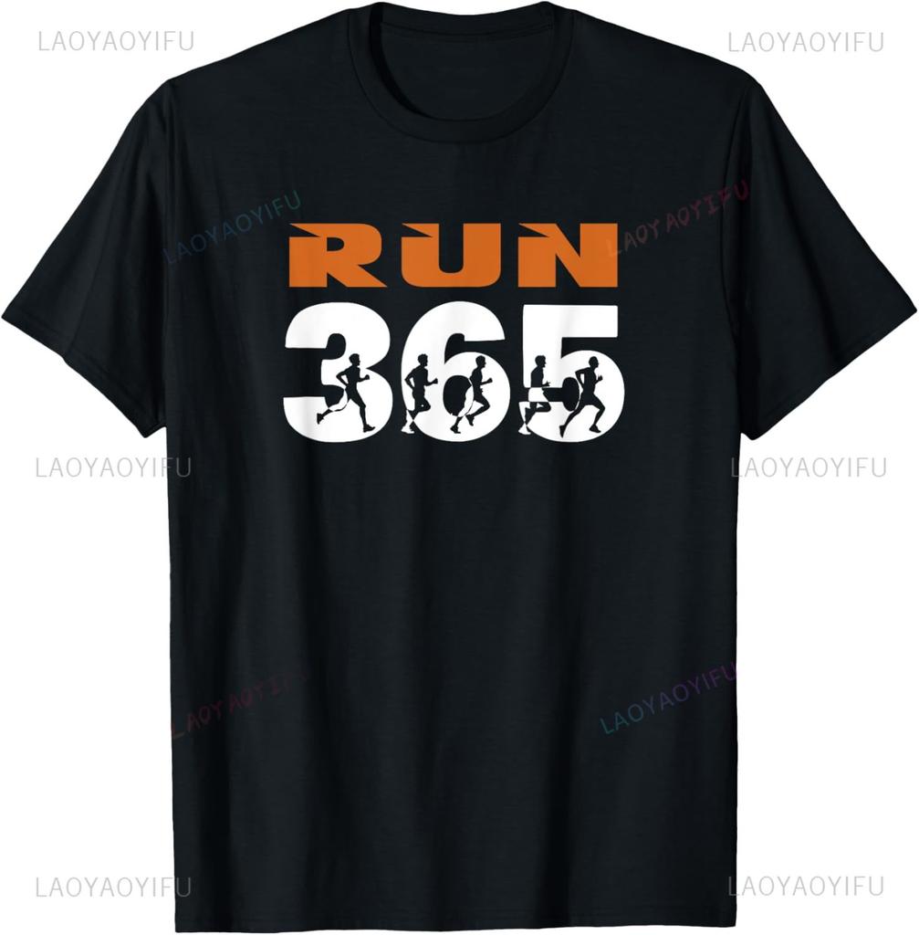 Run Streak Run 365 Every Day Runner Funny Running Slogan Men TShirt Unisex Summer Streetwear Tops Camisas Streetwear