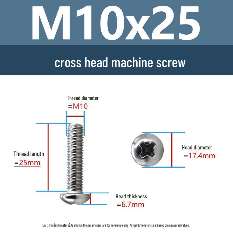 Yigu Direct 304 Edelstahl Kreuzschlitz Senkkopfschrauben M6-M10 Maschinengewinde