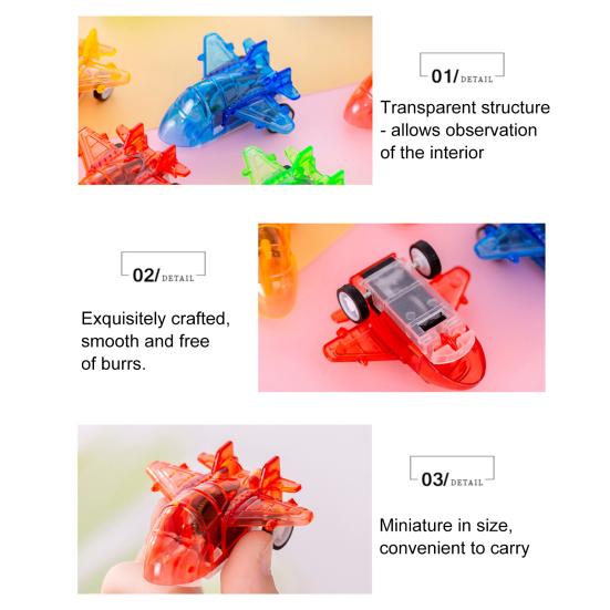 25Pcs Pull Back Mini Airplane Toy Clear Combat Aircraft Model Toddlers