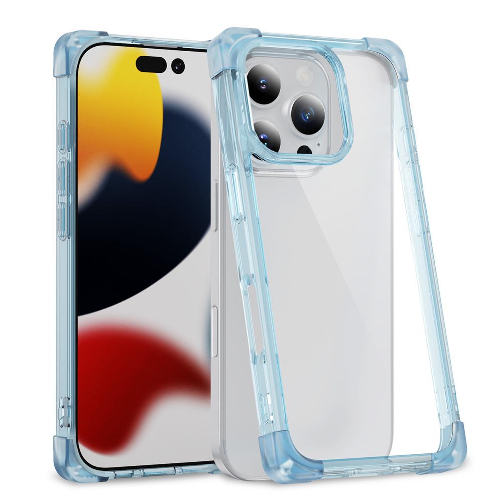 Clear Frosted Corners Armor Phone Case For iPhone 16 15 14 Plus 13 12 11 Pro Max X R XS 7 8 SE Solid Color Frame Protector Cover