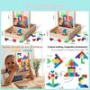 Wooden Fun Acrylic Three Dimensional Tetris Children Puzzle Toy Building Blocks