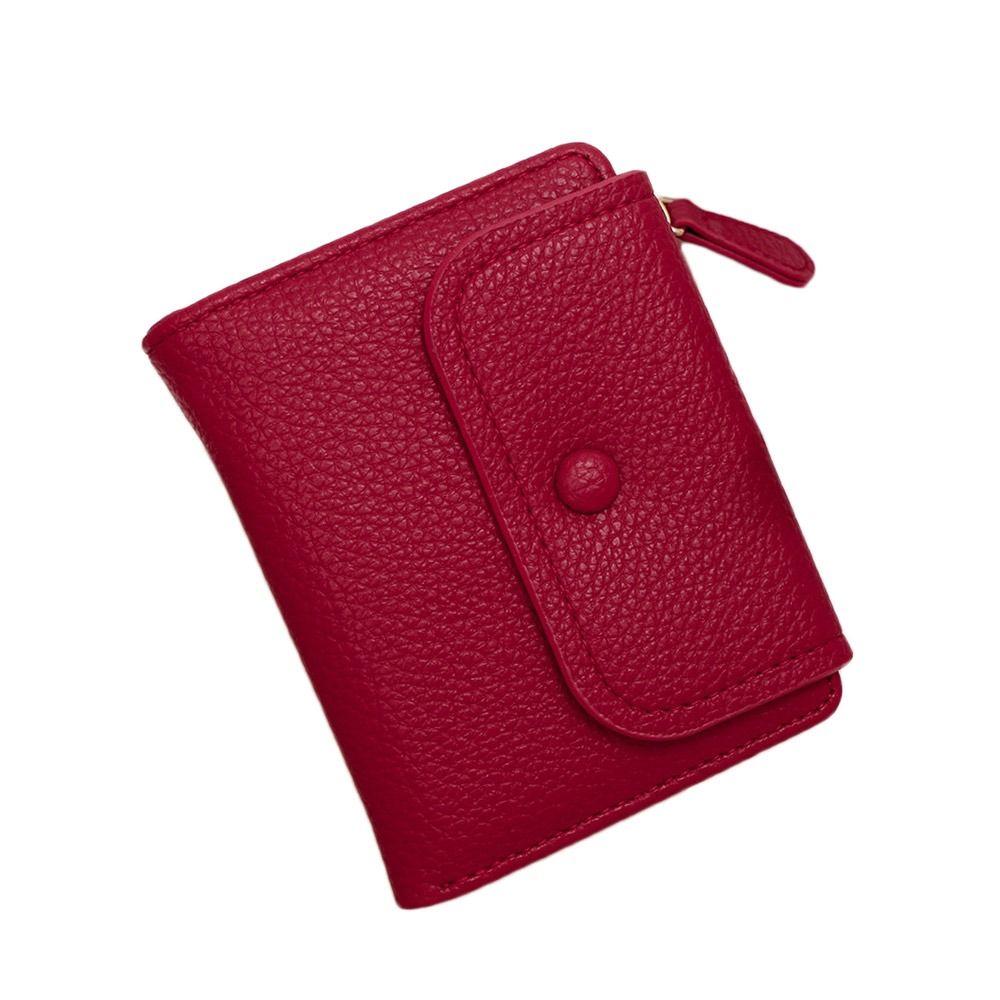 Fashion PU Leather Short Wallet Multi-Cards Lightweight Zipper Coin Purse Large Capacity Cute Card Bag Wallet