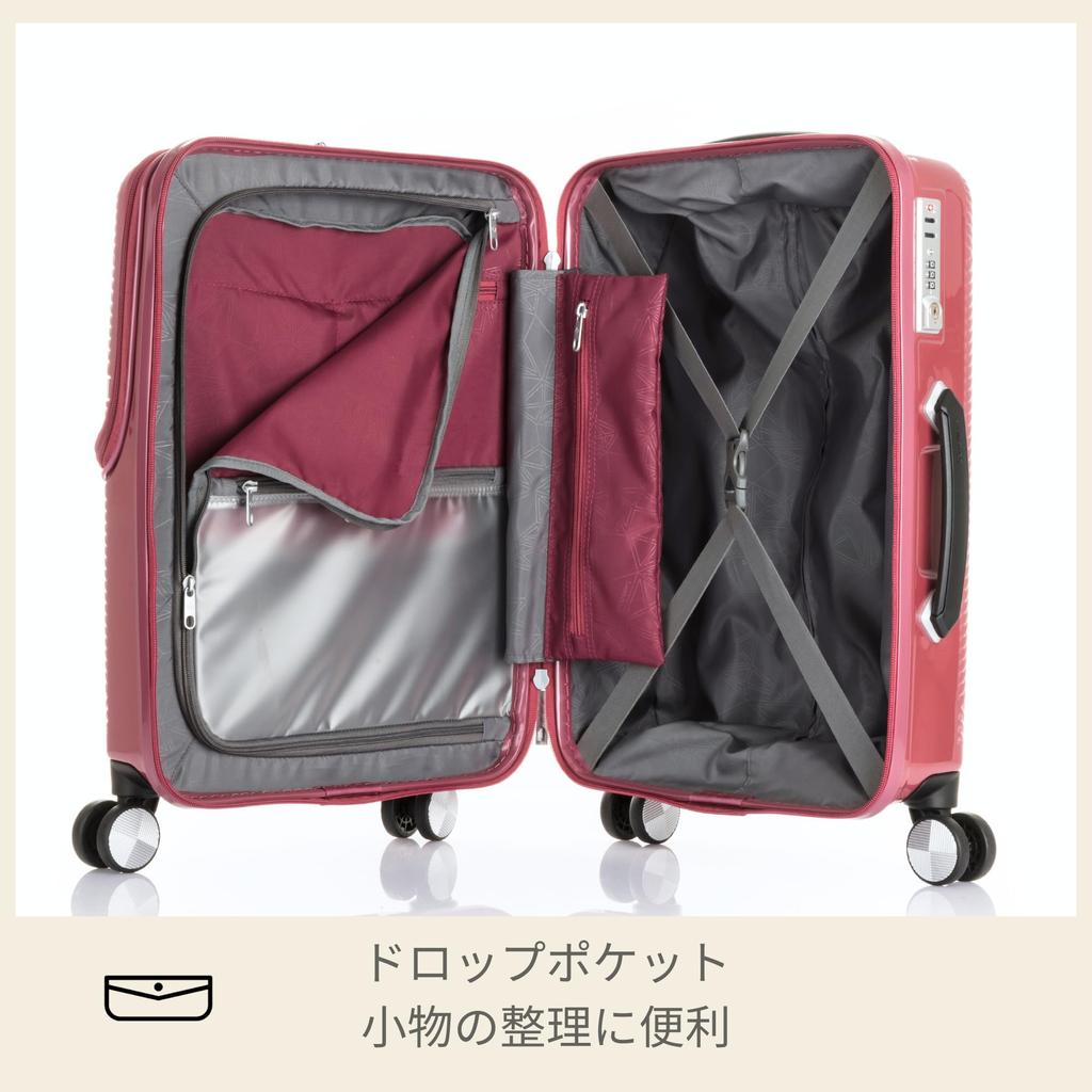 Front Open No TSA Warranty Pink [Samsonite] Suitcase, Carry-on Case, Volant, Carry-on, Expandable, Only, Expandable, Lightweight, Lock, 1-3 Nights/4-6