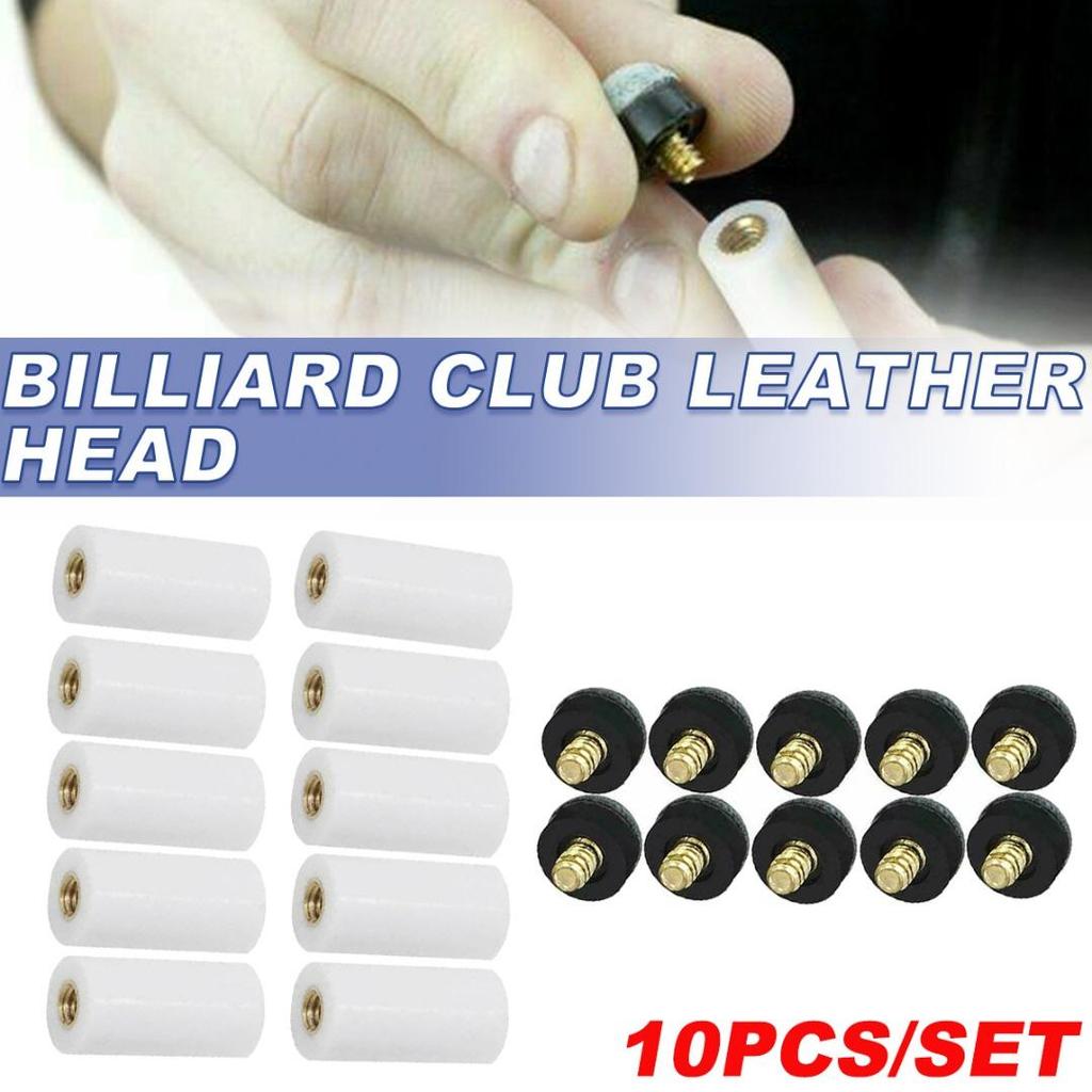 10 pz 10mm Tacche a Vite per Biliardo con Puntali per Stecca da Pool Set di Tacche Morbide