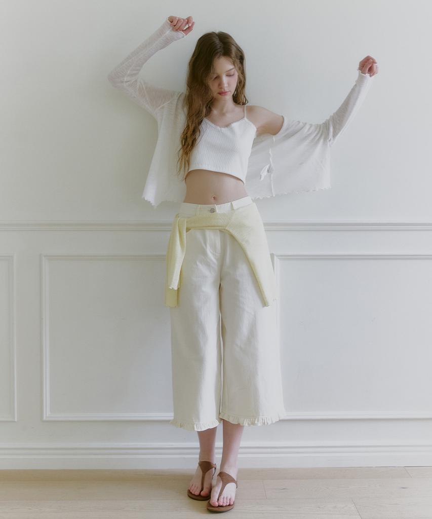 MICANE Lesha Frill Wide Capri Pants