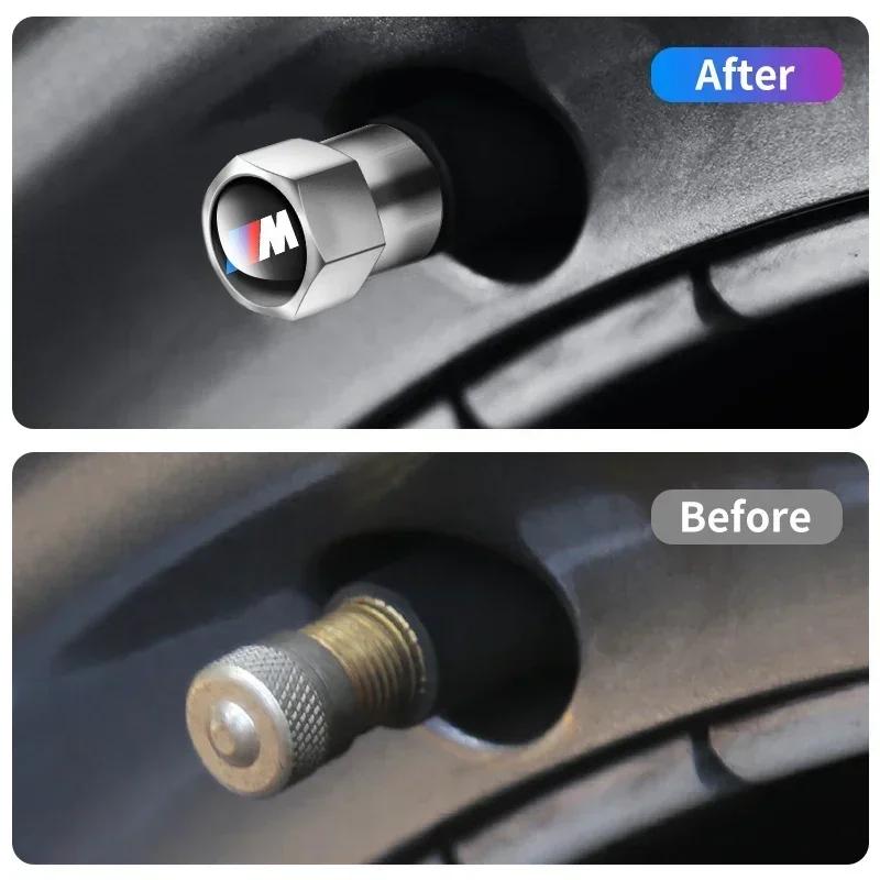4Pcs Car Styling Wheel Tires Bolt-in Valve Caps Badge For BMW M E81 E90 E92 E93 F30 E60 E61 F07 F10 F18 F12 X2 3 4 5 6 7 Series