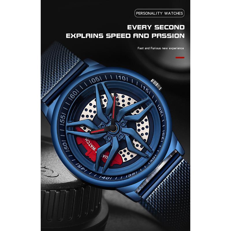 Personalitate Cool Barbat Menyuri Ceas Stereo Rotire Cadran Casual Reteaua Impermeabil Cu