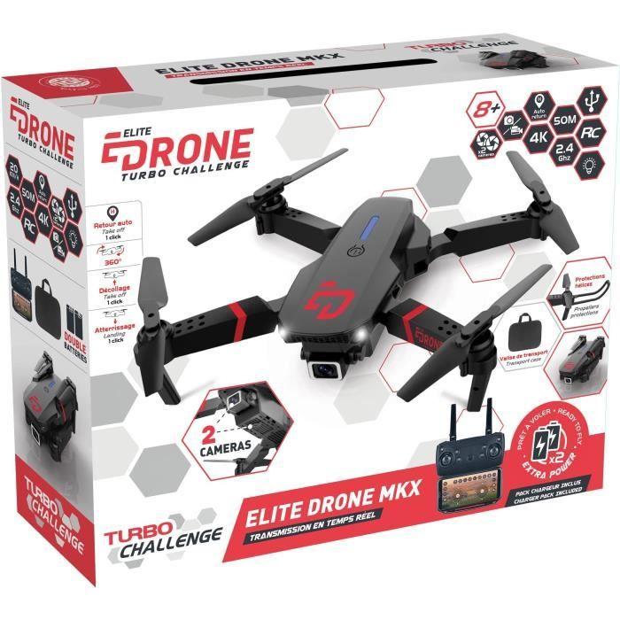 Drone - RC - 24 X 19 CM - 2 Caméras 4K - Télécommande Smartphone - Autonomie 8 Min