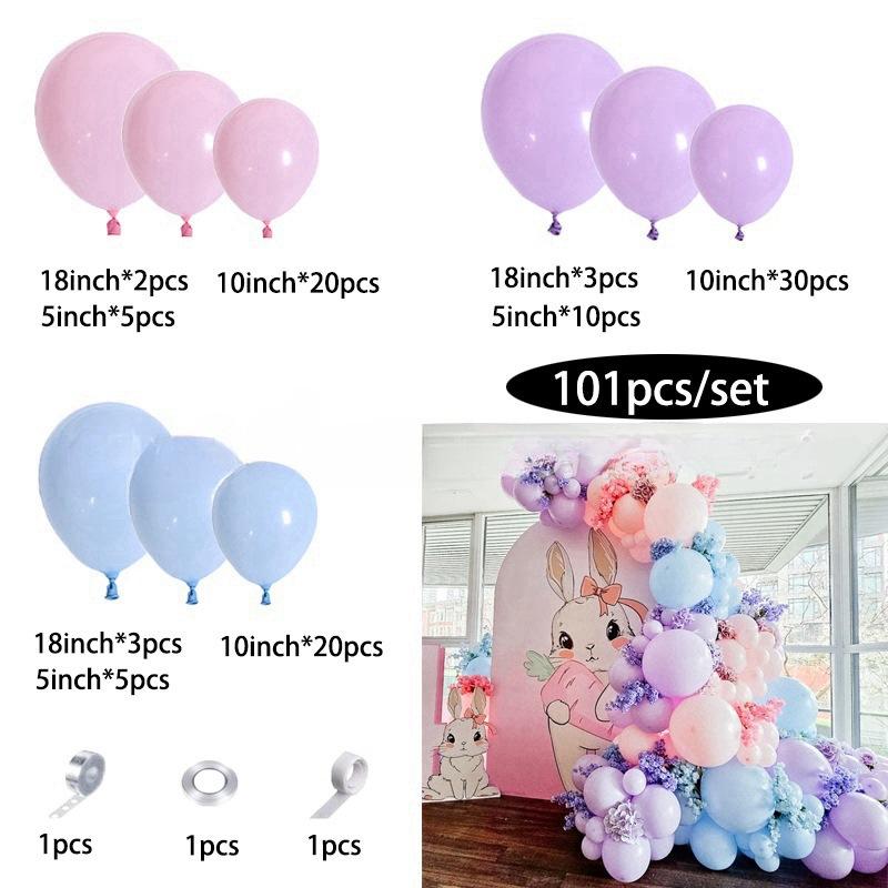 Easter Balloon Wreath Arched Rabbit Theme Party Background Arrangement Scene Decoration Colorful Latex Cross