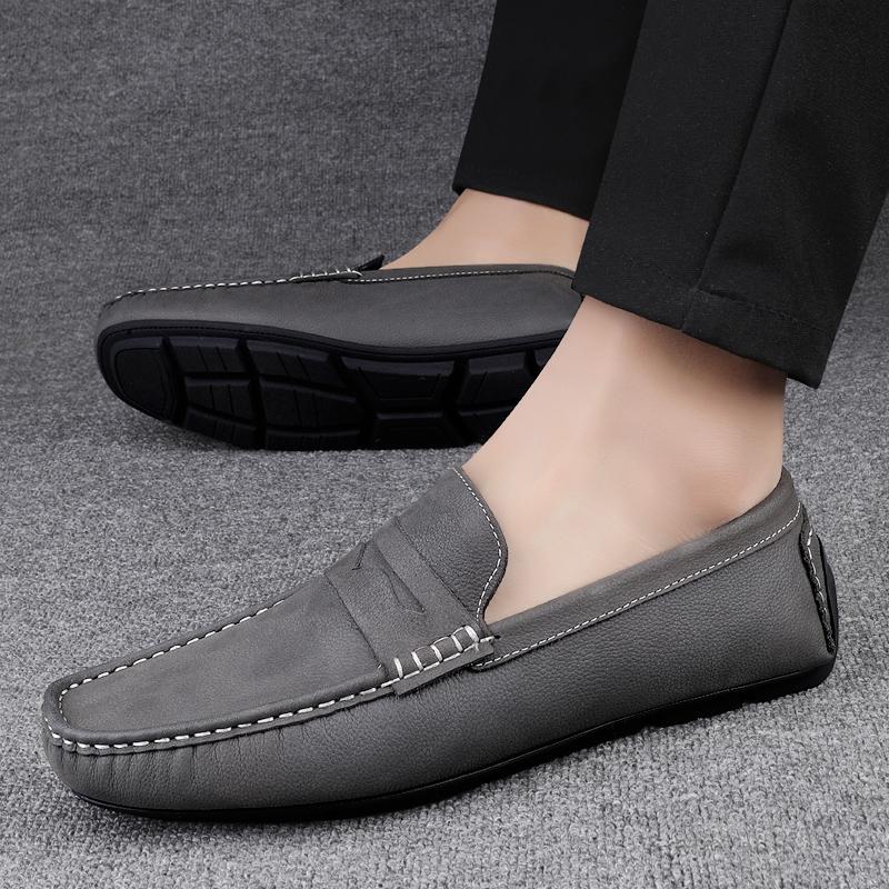 Fashion Genuine Leather Men Casual Shoes Men New Loafers Mens High Quality Slip On Shoes All-match Male Comfortable Driving Footwear