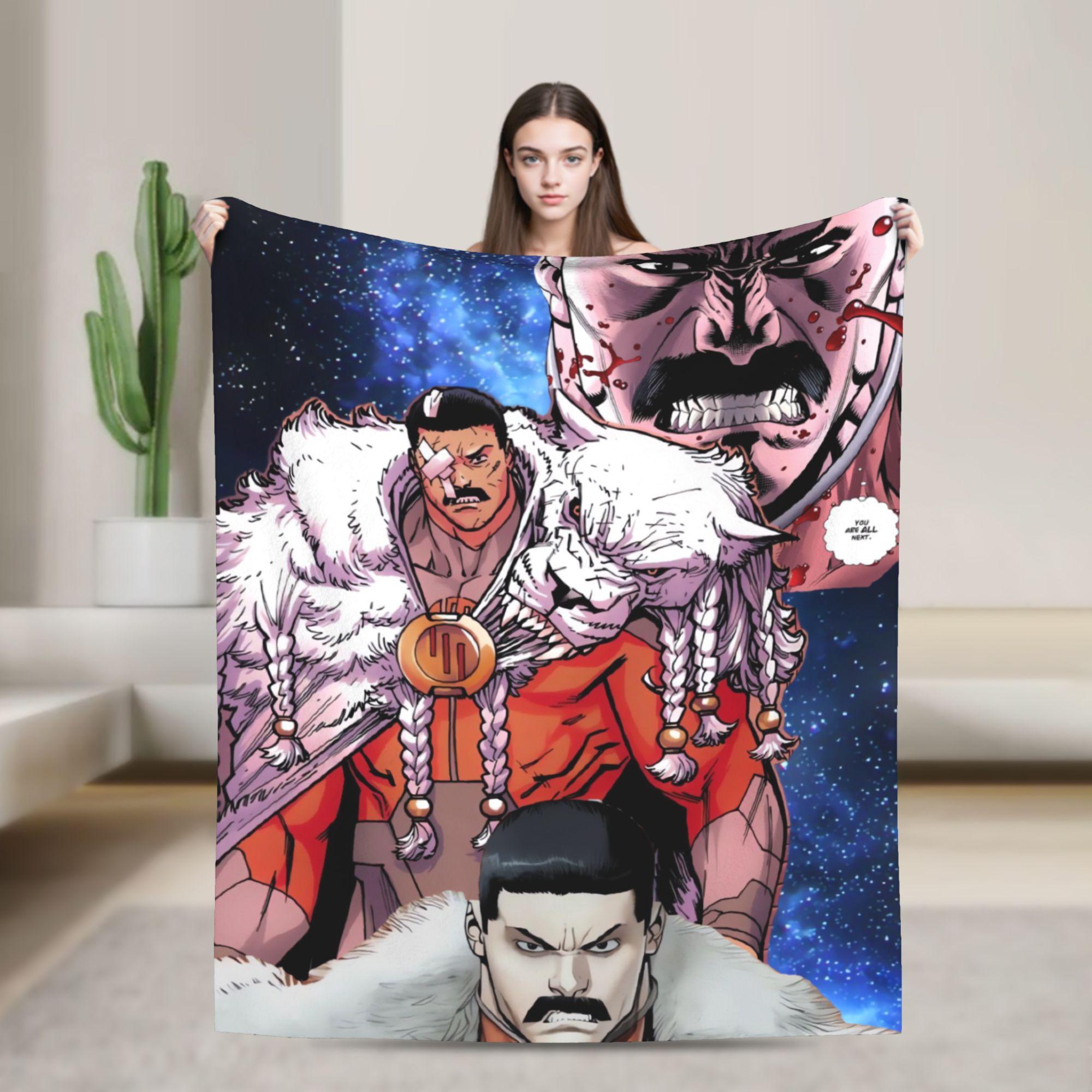 invincible Omni-Man Space Portrait Blanket Warm Plush Throw Blanket For Home Decor Airplane Travel Flannel Bedspread Bed Cover 130x150cm