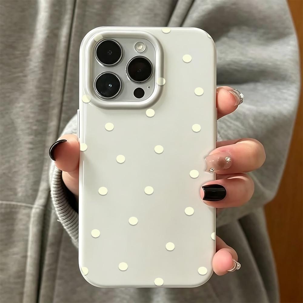 Aesthetics Polka Dot Phone Case For iPhone 17 AIR 16 15 14 13 12 11 Pro MAX Plus Y2K Jelly Shockproof Bumper Cover
