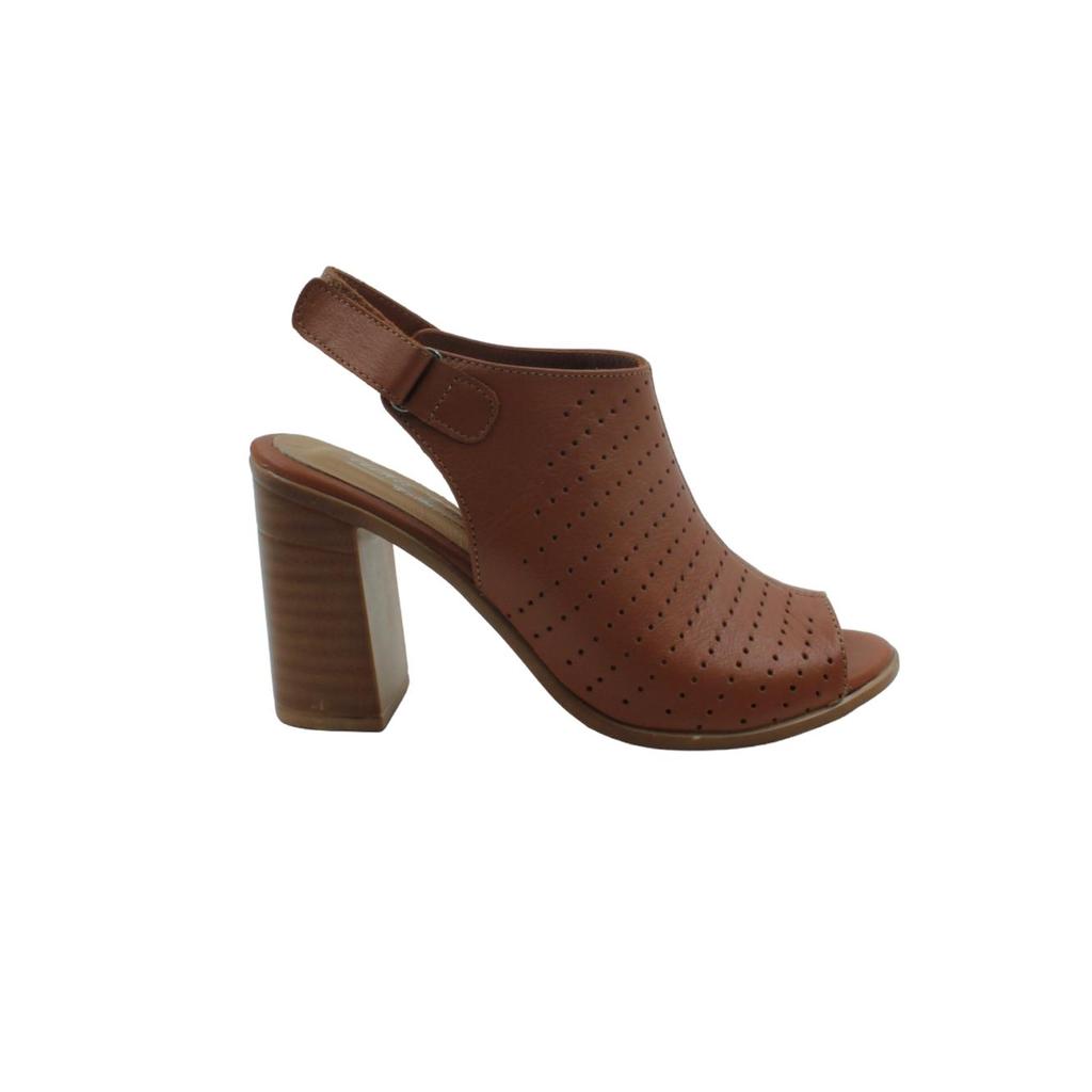 Damen-Sandalen mit Absatz, echtes Leder, Schwarz, Braun, 2023