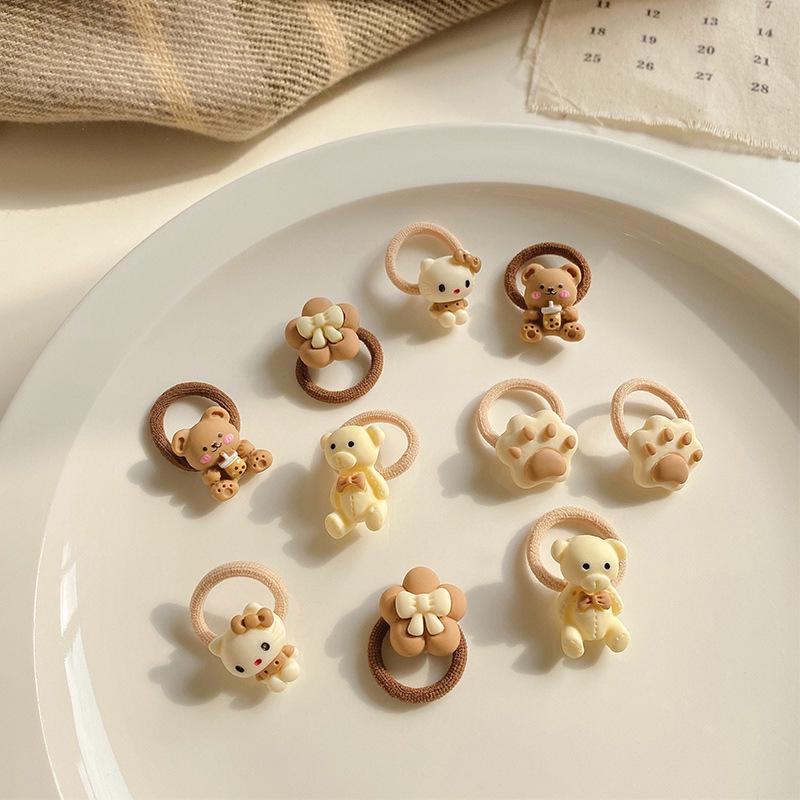 Mléčná káva čelenka do vlasů: Bezpoškození, vysoce elastická mašle čelenka pro dívky, miminka a děti - stylový vlasový doplněk.