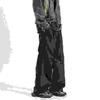 2024 Spring Straight Casual Pants For Men Wide Leg Solid Color Cargo Pants Elastic Waist Harajuku Men's Trousers