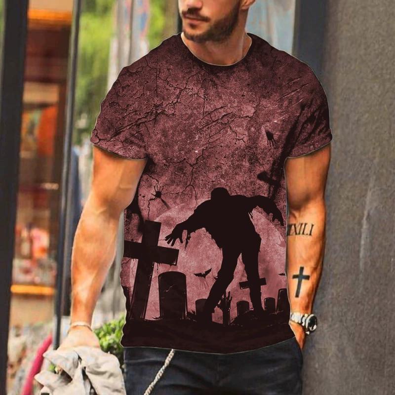 2026 Summer New Men's Digital Printing Trend Crew Neck Short Sleeve T-Shirt Loose T-Shirt Men's Clothing