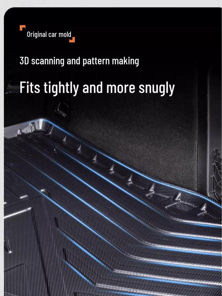 Cadillac XT6 Trunk Mat, Carbon Fiber Texture Interior Decor, Tail Box Mat