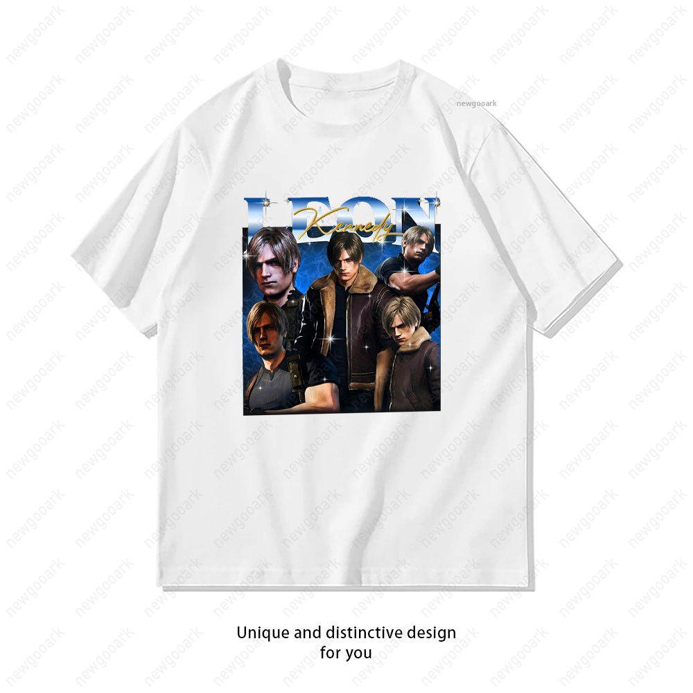 Leon Scott Kennedy Retro Tshirt Women Unisex Casual Cotton Graphic T Shirts Creative Streetwear Camisetas Tops Tee Shortsleev